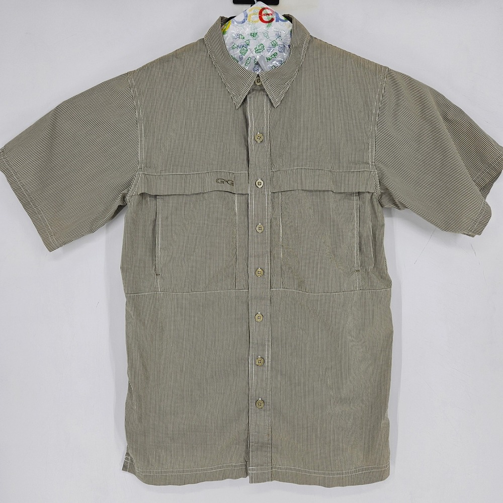 GameGuard Shirt Mens Small Gingham‎ Vented Fishing Short Sleeve Outdoor Top
